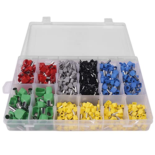 Wobekuy 780 Pz Kit Terminale Per Teminatore A Ghiera Doppia Bootlace Crimp Elettrico Connettore Terminale Filo Terminale Doppia Entrata