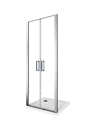 Porta Doccia A Saloon Apertura Battente Vetro 6 Mm Cromo Anti-Calcare (117-121 H.190)
