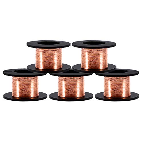 Anggrek 5Pcs Copper Wire 0.1Mm Enameled Wire Copper 15M Winding Wire For Soldering, Connecting And Making Beading Floral Colored Craft