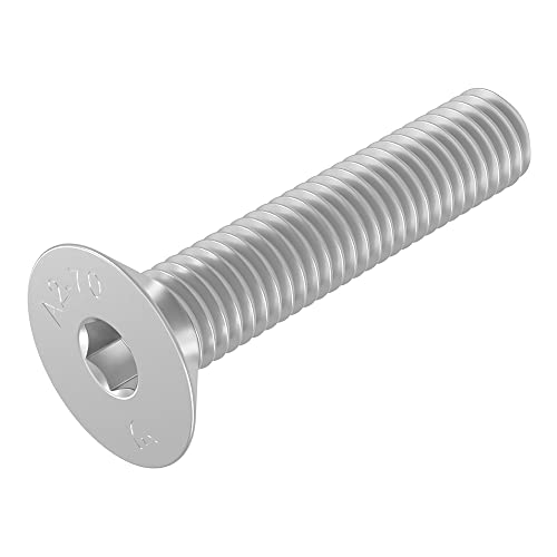 Vite A Testa Svasata Seccaro M4 X 20 Mm, Acciaio Inox V2A Va A2, Din 7991 / Iso 10642, Esagono Incassato, 20 Pezzi