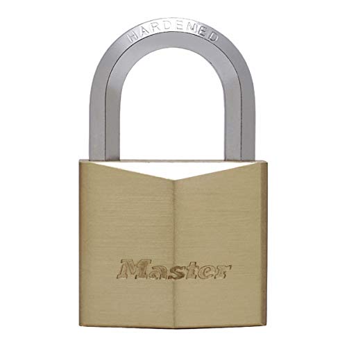 Master Lock 1155Eurd Lucchetto Con Chiavi In Ottone Massiccio E Archetto Esagonale, Oro, 8.2 X 5 X 2.6 Cm