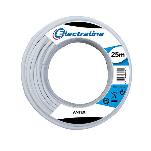 Electraline 18012 Cavo Antenna, Lunghezza 25 M, Bianco