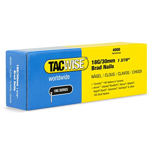 Tacwise 1711 Chiodi Brad Galvanizzati Tipo 18G / 30 Mm, Confezione Da 4000