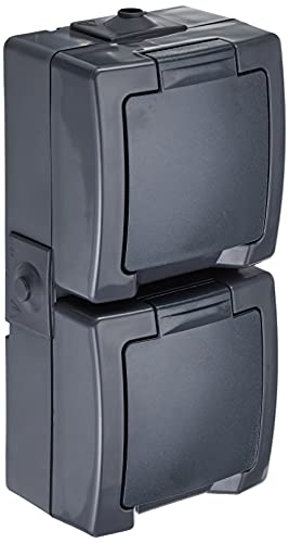 Kopp 136915009 Nautic Presa Con Coperchio Ribaltabile E 2 Strati Di Protezione Contatto , Sopra Intonaco, Per Ambienti Umidi, 250 V (10 A), Ip44, Mont