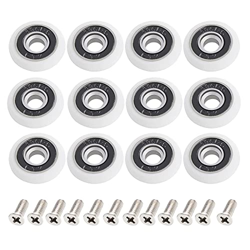 12 Pezzi Ruote Doccia, Doyuky Rullo Per Porta Scorrevole Con Viti, Rotelle Per La Porta Della Doccia, Rotelle Per Box Doccia Runners Ruota, Per Porte