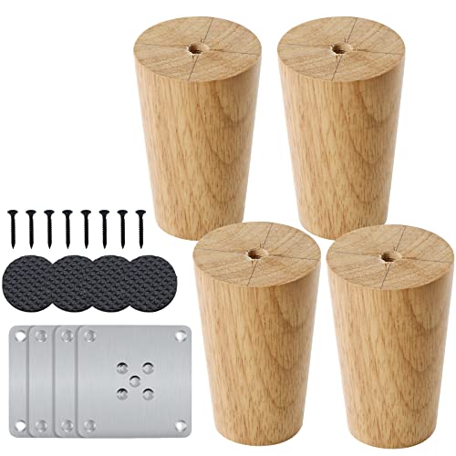 Gambe Per Mobili In Legno, 8 Cm, In Legno Massiccio Conico, Per Mobili, Mobili, Mobili, Mobili, Mobili In Legno Massiccio Naturale, Piedini Con Piastr