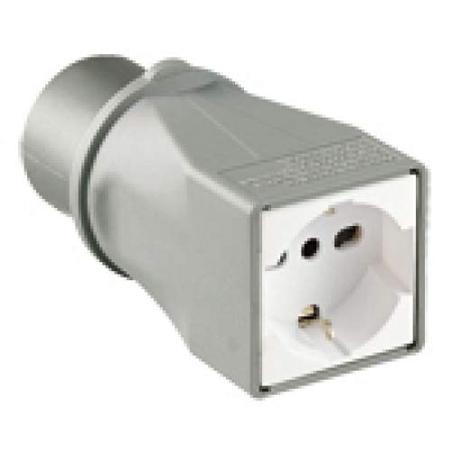 Palazzoli 740001 - Adattatore Cee Serie Multiplay 740001 16A 230V 2P+T 1 Presa Schuko Bivalente P17/11/30