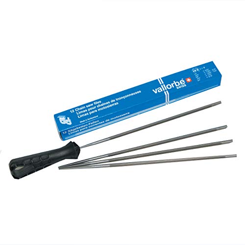 Lima Vallorbe Per Affilatura Catena Motosega Diam. 5,2 Mm- 3/8" Con Impugnatura Conf Da 12Pz