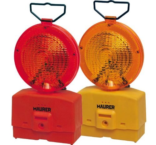 Maurer Lampada Luce Rossa Stradale Da Cantiere Lampeggiante O Fissa 2 Batteria 6V