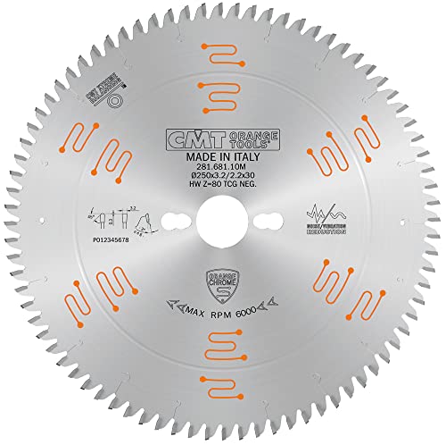 Cmt 281.681.10M - Sierra Circular Cromada Hw 250X3.2/2.2X30 Z80 Tcg-3° Negativo