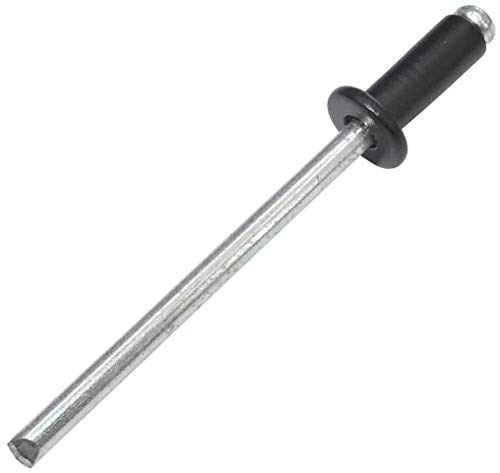 Aerzetix - Set Di 50 Rivetti Ciechi Standard Ø4X10Mm Colore Nero Intenso Ral 9005 - Din 7337 - Rivetto Pop A Rottura Stelo -In Acciaio/Alluminio - C48