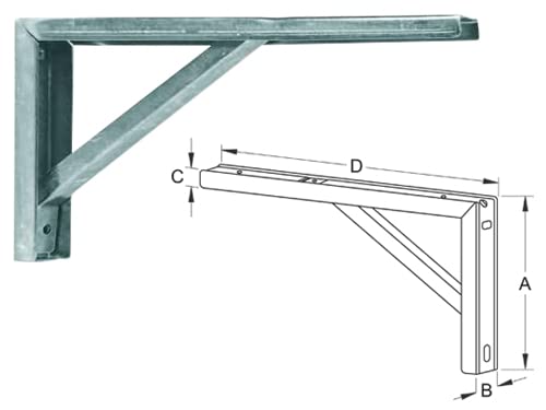 Vigor-Blinky 2805750 Sipa 7/340 Super Reggimensola Piegata, Altezza 18 Cm, Lunghezza 50 Cm, Zincato
