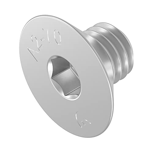Vite A Testa Svasata Seccaro M4 X 6 Mm, Acciaio Inox V2A Va A2, Din 7991 / Iso 10642, Esagono Incassato, 20 Pezzi