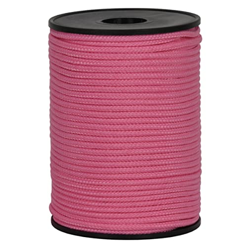 Corderie Italiane 006037125 Cordino Colorato Hobby, Rosa Flu, Diametro 2 Mm, 100 M