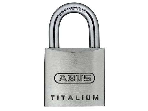 Abus Lucchetto Titalium 64Ti/20 - Corpo Del Lucchetto In Alluminio Speciale - Grillo In Acciaio Temprato - Livello Di Sicurezza 3 - Argento