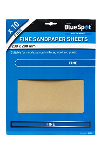 Blue Spot Tools 19851 Carta Vetrata Fine, Nera, 230 X 280 Mm