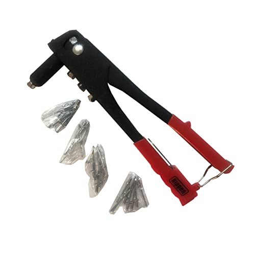 Kippen 1029X - Rivettatrice Manuale In Metallo Con Rivetti Assortiti.