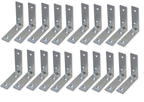 Bulk Hardware - Staffa Ad Angolo, Placcata Zinco Brillante, 50 Mm, Confezione Da 20