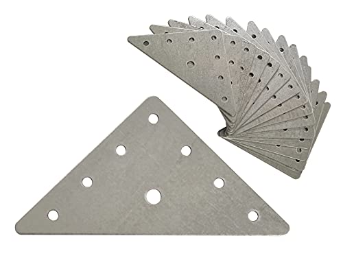 Omideas 15 X Piastre Di Giunzione Piatte Triangolari (90 X 90 X 1.5) Staffa Angolare Legno Telaio Assemblaggio Piastra Di Fissaggio In Acciaio