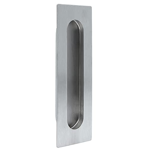 Amig - Maniglia Per Imbullonatura Interna Arrotondata Per Porte Scorrevoli Mod.12 | 150 X 50 Mm | Alta Solidità | Acciaio Inossidabile 18/8 | Argento 