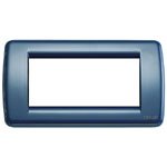 Vimar Serie Idea – Placca Rondo 4 Modulo Metallo Blu Cobalto