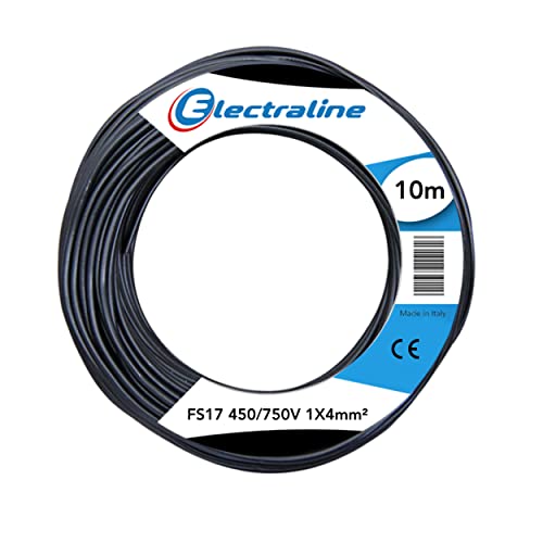Electraline 13211 Cavo Unipolare Fs17, 10 Mt, Sezione 1X4 Mm² Adatto Per Cablaggi Di Quadri Elettrici, Circuiti Elettrici Di Ascensori, Montacarichi