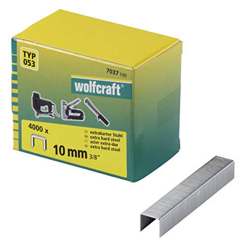 Wolfcraft Punti Dorso Largo, Acciaio Extra Duro, Tipo 053 I 7037100 I Ideali Per Il Fissaggio Di Tessuti E Listelli Di Legno