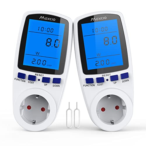Maxcio Contatore Di Potenza Dei Costi Del Consumo Di Corrente, Misuratore Dei Costi Energetici, Con 7 Modalità E Display Lcd, Misuratore Energia Elett