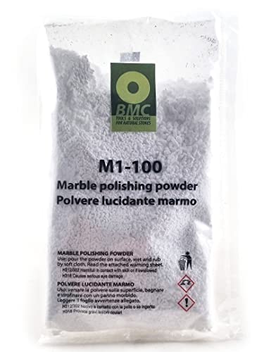 Brico Marble Care Polvere Lucidante M1-100 Per Rifare La Lucidatura Di Piani Cucina, Pavimenti In Marmo E Travertino