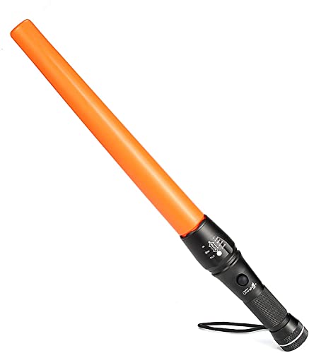 Ultrafire Torcia Emergenza Segnale Traffico Torcia Bacchetta Baton 42 Cm 980 Lumen 5 Modalità Torcia Potentissima Messa A Fuoco Regolabile Con Base Ma