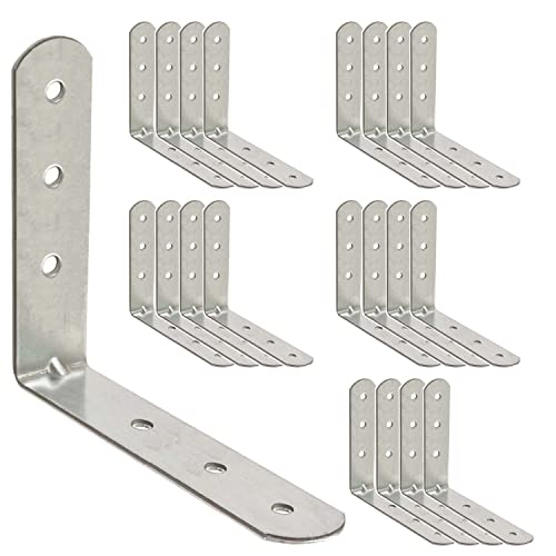 Omideas 20 X Staffe Angolari (80 X 80 X 16) Squadrette Angolari Metallo 90 Gradi Supporti Angolo Retto Staffe In Acciaio Mensola Di Legno Tavolo Sedia