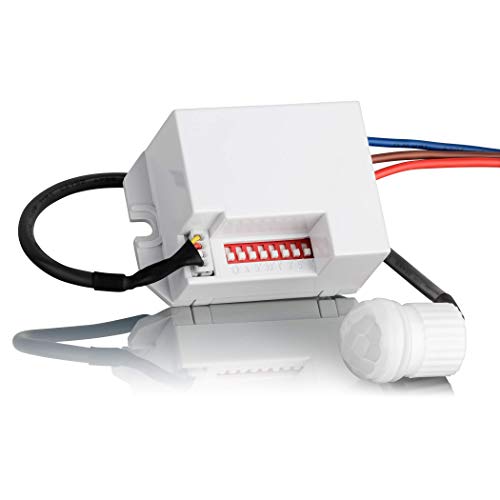 Sebson 4X Mini Rilevatore Di Movimento Da Incasso Per Interni, Montaggio A Soffitto, Led Adatto, Programmabile, Sensore Infrarossi, Portata 6M/360°