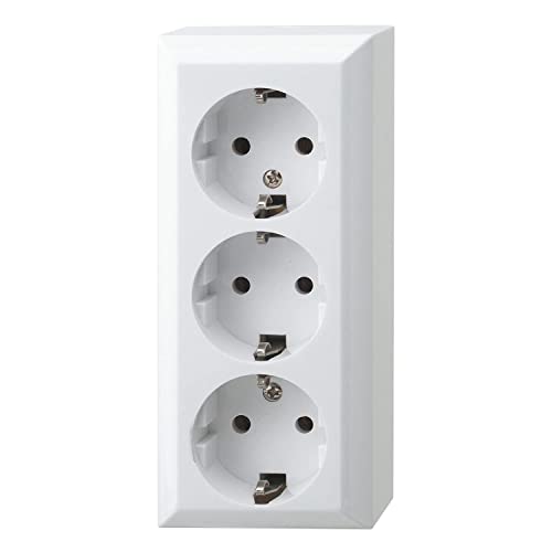 Rev Ritter 0510090777 - Presa Multipla A 3 Ingressi Planoluxe, Colore: Bianco