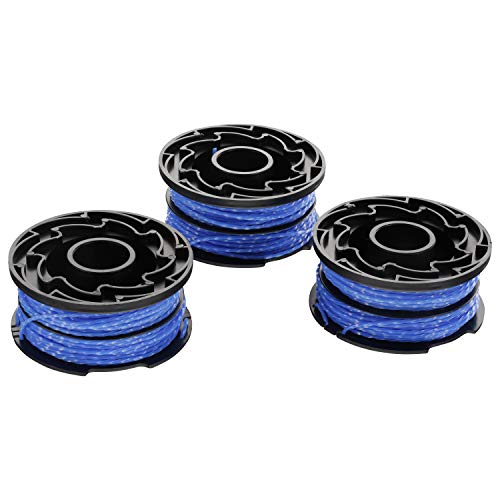 Black+Decker Rocchetto E Filo Nylon Reflex, Kit 3 Pezzi X 6 Metri, Filo 1,5 Mm, Ricambio Per Rasaerba E Decespugliatori, Colore Azzurro , A6441X3-Xj