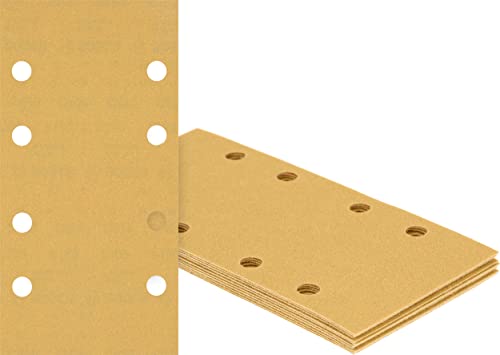 Bosch Professional 10X Carte Abrasive Expert C470 Con 8 Fori (Per Legno Duro, Vernice Su Legno, 93X186 Mm, Grana 120, Accessorio Levigatrice Orbitale)