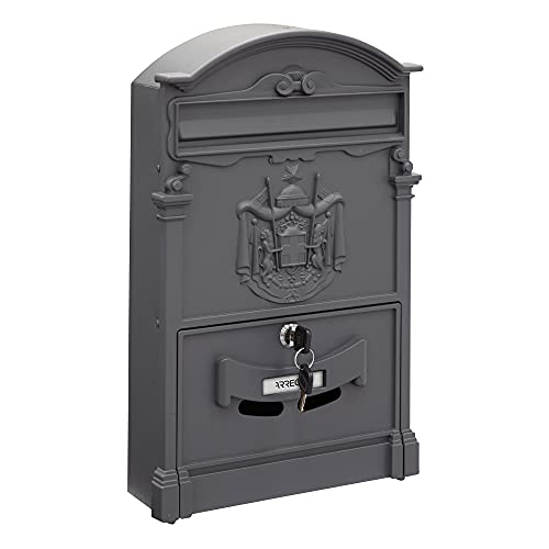 Arregui Residencia D-2151/Ga Cassetta Postale Individuale Di Stile Classico In Alluminio, Dimensione M (Din A4 E Riviste), Grigio Antracite