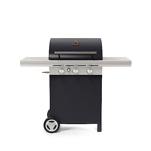 Barbecook Spring 3002, Barbecue A Gas Urban, Bbq A Gas, Griglia Barbecue Con Vasca E 2 Tavolini Pieghevoli Con 3 Ganci Per Accessori, Barbecue Con 3 S