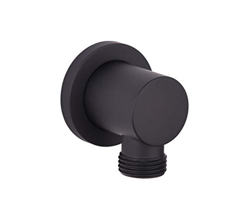 Keenware Ksa-186 Lunar Luna - Raccordo A Gomito Rotondo Per Doccia, In Ottone, Colore: Nero