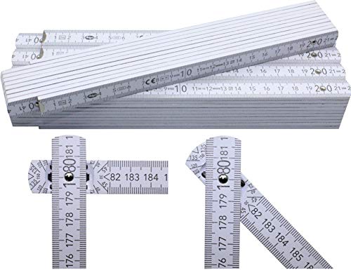 5 Pezzi Metro Metro Metro Metro 2 M Con Blocco Angolare 90°/180° E Scala Angolare (30°/45°/60°/75°/90°) – Adga 250 Plus Nastro In Legno Di Faggio, Bia