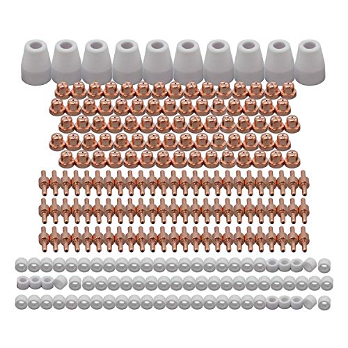 Riverweld 235Pcs Taglio Al Plasma Di Consumo Di Consumo Di Consigli Standard Ugello 18866 Elettrodo 18205 Shield Shield Coppa In Ceramica 18204 Fit Cu