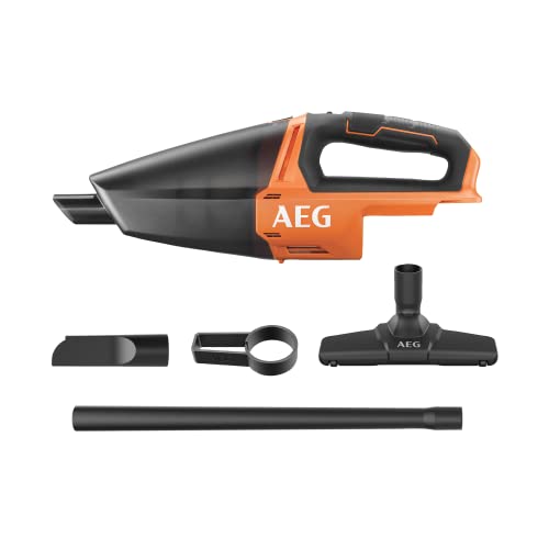 Aeg Bhss18C-0 Aspiratore Compatto 18V, Con Recipiente Trasparente Sganciabile, Pre-Filtro Lavabile E Interruttore Di Blocco