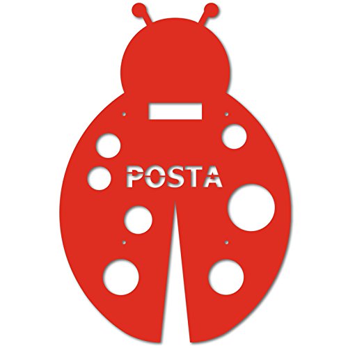 Alubox 08Miaplcocciro Frontale Intercambiabile Per Cassetta Postale Mia Con Disegno Coccinella, Rosso