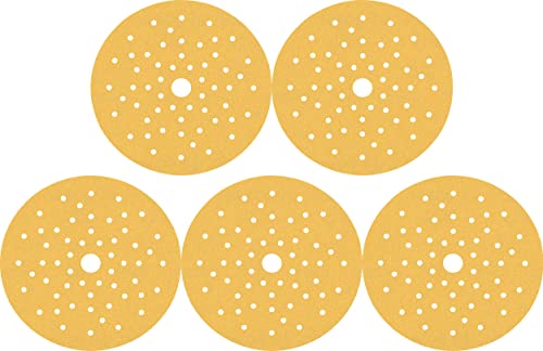 Bosch Professional Expert C470 Carta Abrasiva Vernice E Legno Duro Per Levigatrici Rotorbitali Con 8 Fori Confezione Da 5 Unità, Giallo, Diametro 125