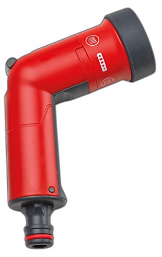 Fitt Yoyo - Pistola Multifunzione Per Tubo Da Giardino, Con Regolazione Continua Della Portata. Attacco A Scatto Standard, Rossa
