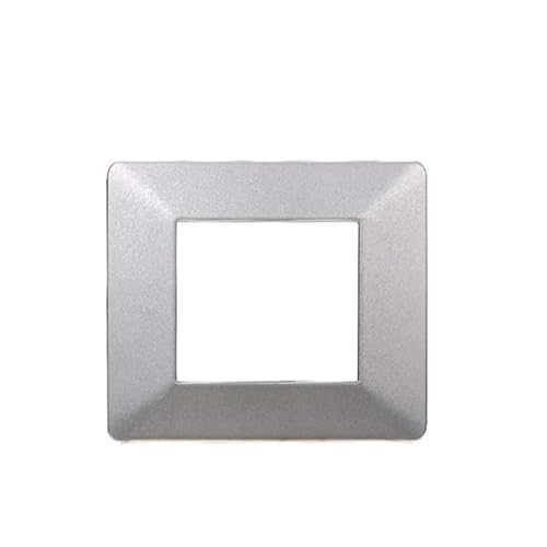 Placche In Tecnopolimero Compatibile Con Serie Plana 2-3-4-7 Moduli Colori Assortiti Ettroit (2 Moduli, Silver)