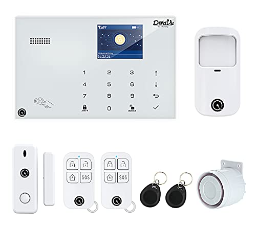Dadvu Soul & Technology Allarme Casa Dv-1A3G V3, Modello 2022, Combinatore Telefonico 4G, 99 Zone Wireless E 3 Filari, Bianco