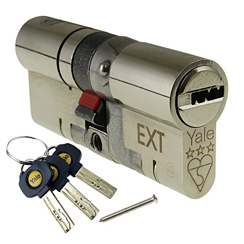 Yale Ys3-4550N Anti-Snap 3 Star Euro Doppio Cilindro, Alta Sicurezza, 45:50 (95Mm), Finitura In Nichel