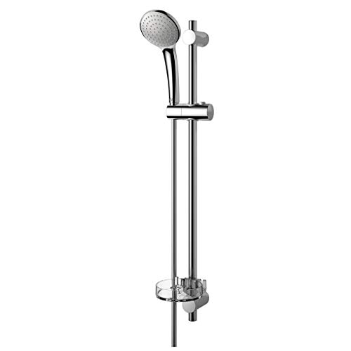 Ideal Standard B9418Aa Idealrain M1 Asta Doccia, Doccetta A 1 Funzione Con Diametro Da 10 Cm Con Sistema Anticalcare E Portasapone, Cromato