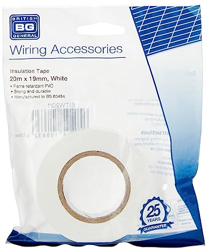 Bg Electrical Nastro Isolante, 20 Metri, Bianco