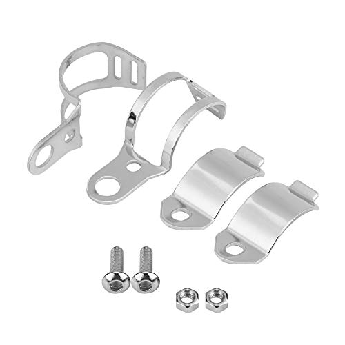 Kimiss Steel Sheet 2Pcs Regolabile Staffa Di Montaggio Per Torcia Moto Adatta Per Forcella Anteriore 30-45Mm(Argento)